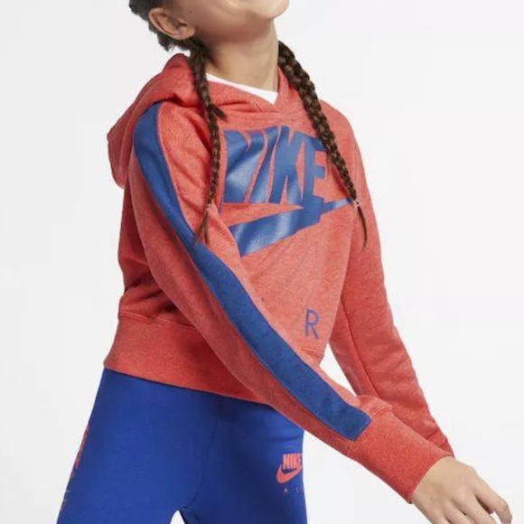 Nike Air Loose Fit Cropped Hoodie - Size Youth Medium - Picture 2 of 6